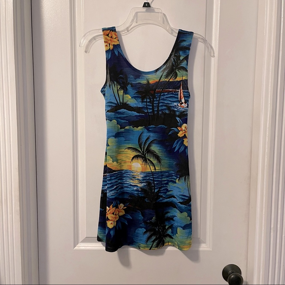 Beach Ocean Palms Swim Cover-up Mini Dress M